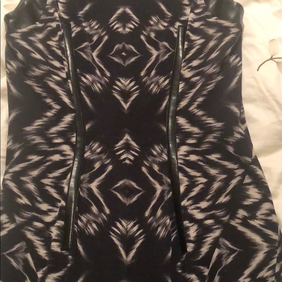 SPORTMAX Bodycon dress with mink & leather trim - Picture 7 of 8